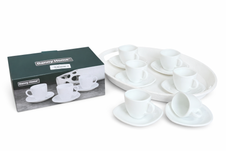 طقم فناجين ابيض ٦ قطع  Danny Home