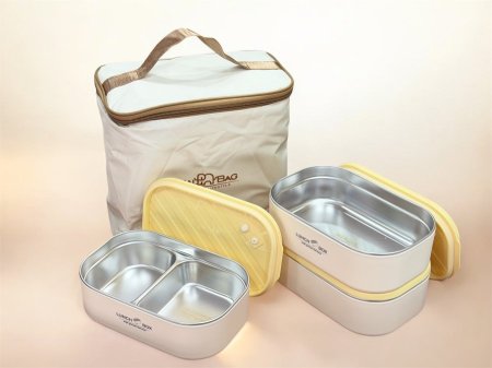 لانش بوكس ٣ قطع مع شنتة حافظة للحرارة