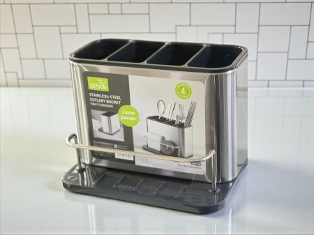 منظم معالق وسكاكين مع ستناد ليفة ستانلس