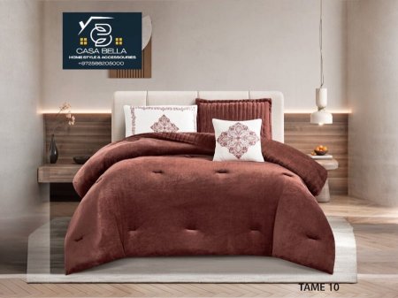 طقم لحاف شتوي مفرد ونص ٥ قطع